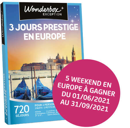 5 weekend en europe à gagner du 01/06/2021 au 31/09/2021